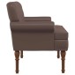 vidaXL Love seat με κουμπιά Καφέ 120 x 65 x 77 εκ Τεχνητό Δέρμα