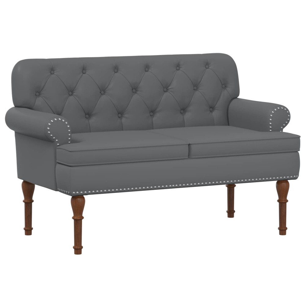 vidaXL Love seat με κουμπιά Γκρι 120 x 65 x 77 εκ Τεχνητό Δέρμα