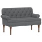 vidaXL Love seat με κουμπιά Γκρι 120 x 65 x 77 εκ Τεχνητό Δέρμα