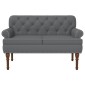 vidaXL Love seat με κουμπιά Γκρι 120 x 65 x 77 εκ Τεχνητό Δέρμα