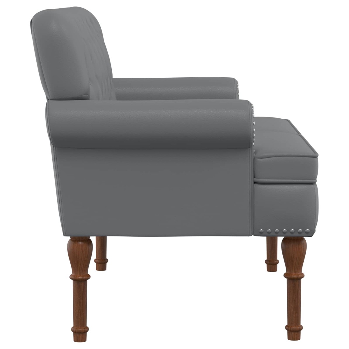 vidaXL Love seat με κουμπιά Γκρι 120 x 65 x 77 εκ Τεχνητό Δέρμα