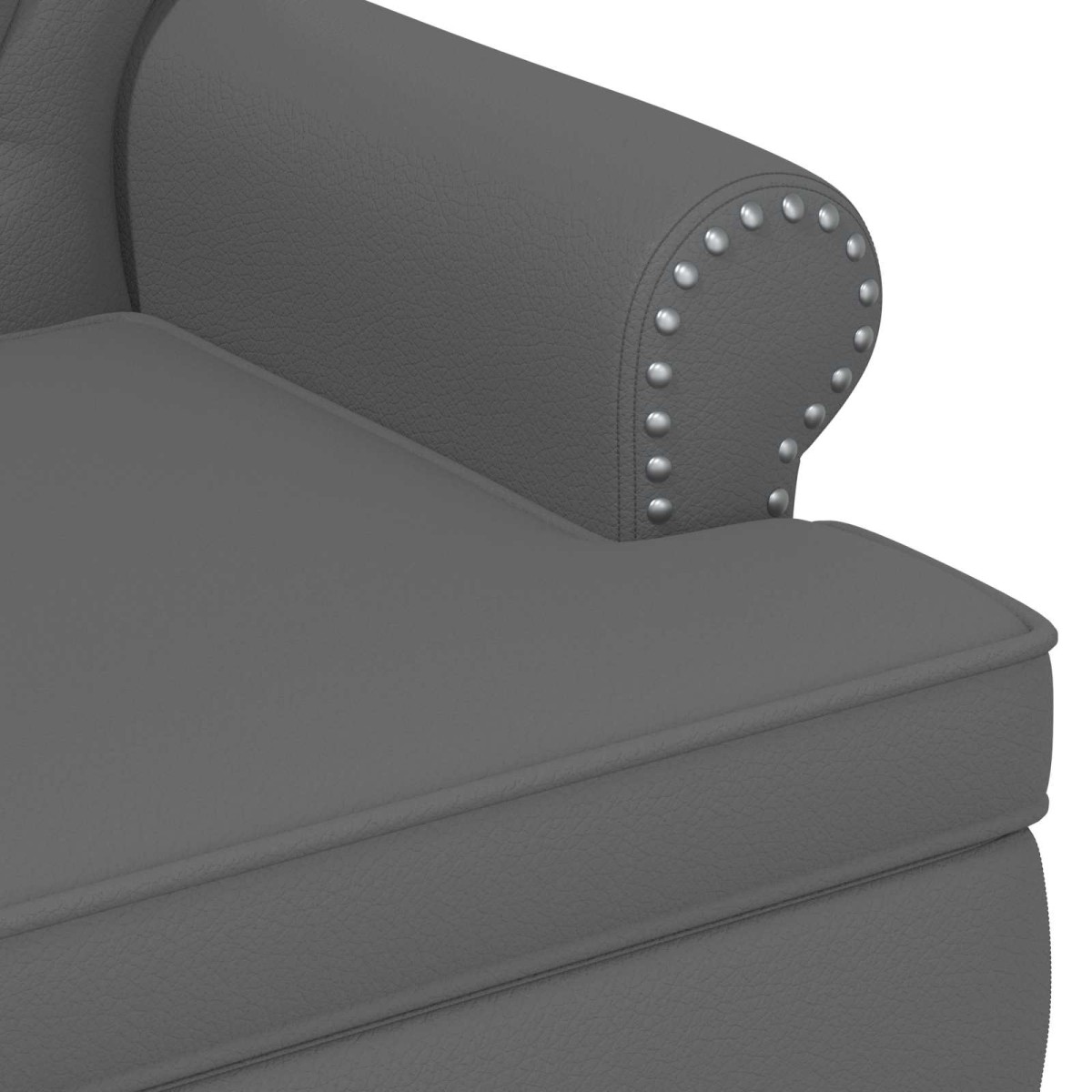 vidaXL Love seat με κουμπιά Γκρι 120 x 65 x 77 εκ Τεχνητό Δέρμα