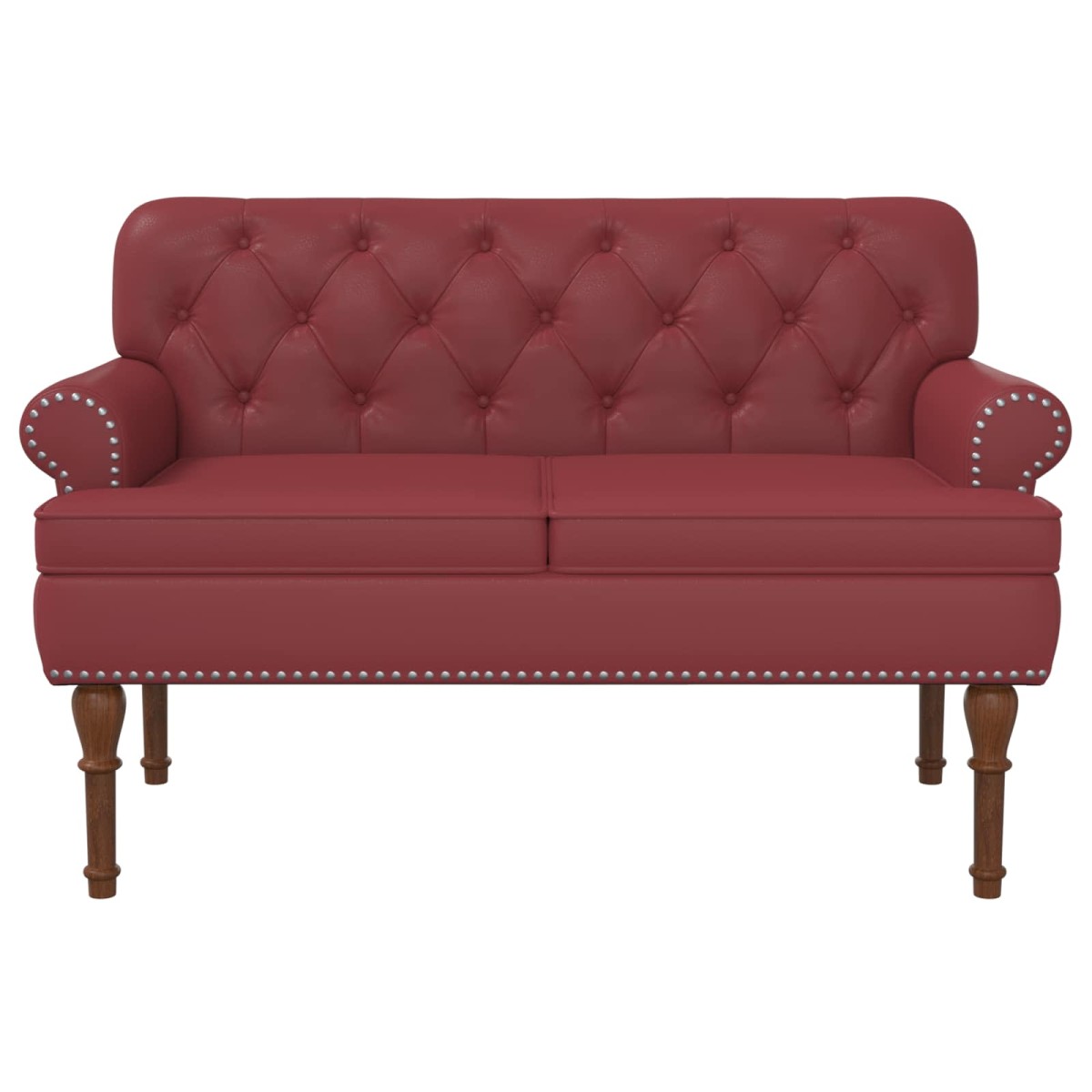 vidaXL Love seat με κουμπιά Κόκκινο 120 x 65 x 77 εκ Τεχνητό Δέρμα