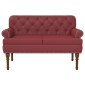 vidaXL Love seat με κουμπιά Κόκκινο 120 x 65 x 77 εκ Τεχνητό Δέρμα