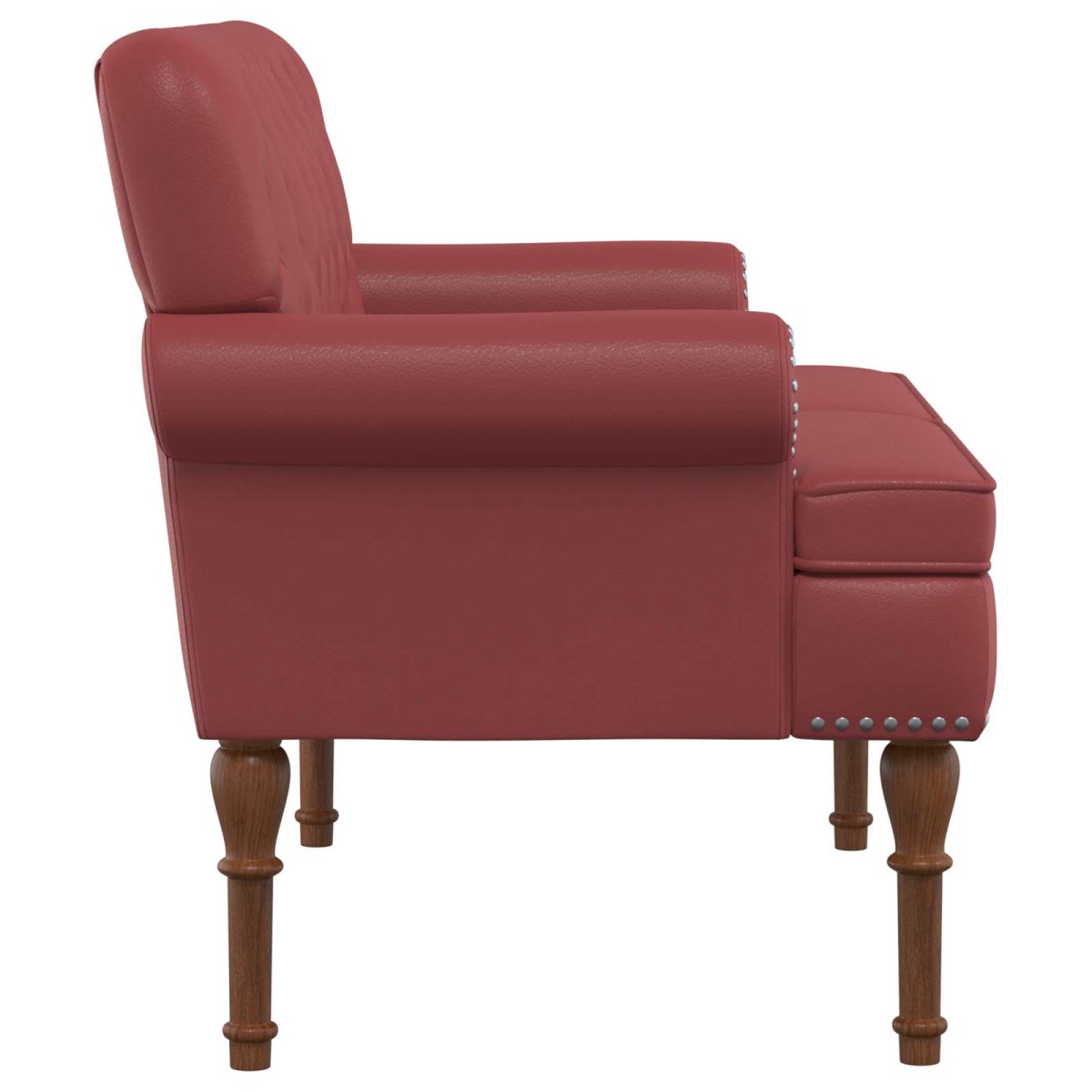 vidaXL Love seat με κουμπιά Κόκκινο 120 x 65 x 77 εκ Τεχνητό Δέρμα
