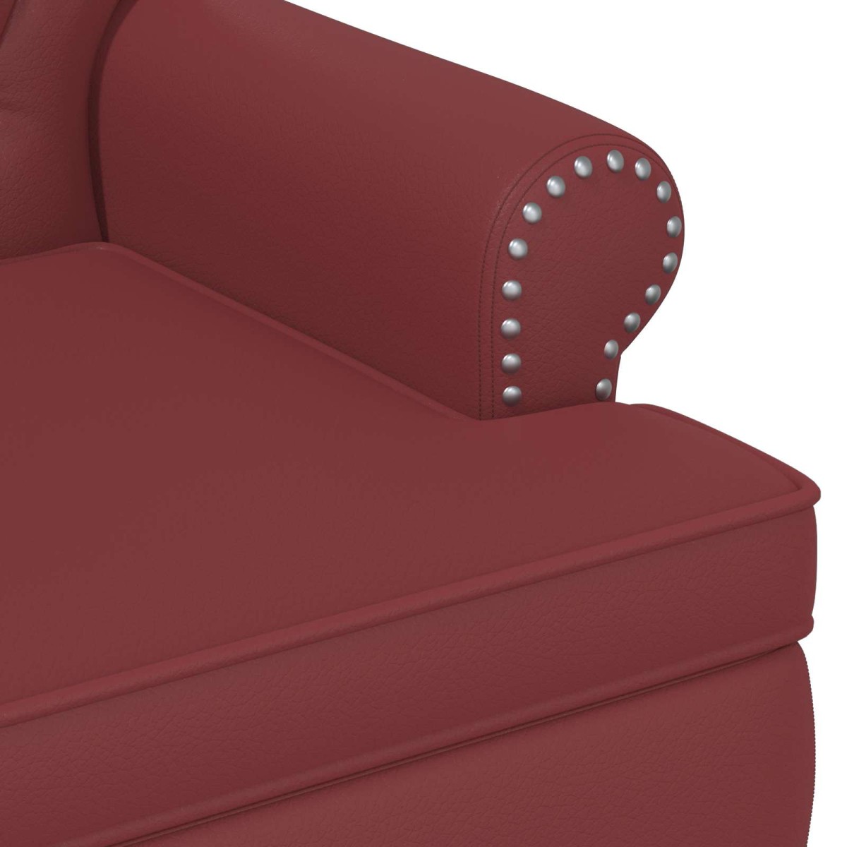 vidaXL Love seat με κουμπιά Κόκκινο 120 x 65 x 77 εκ Τεχνητό Δέρμα
