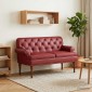 vidaXL Love seat με κουμπιά Κόκκινο 120 x 65 x 77 εκ Τεχνητό Δέρμα