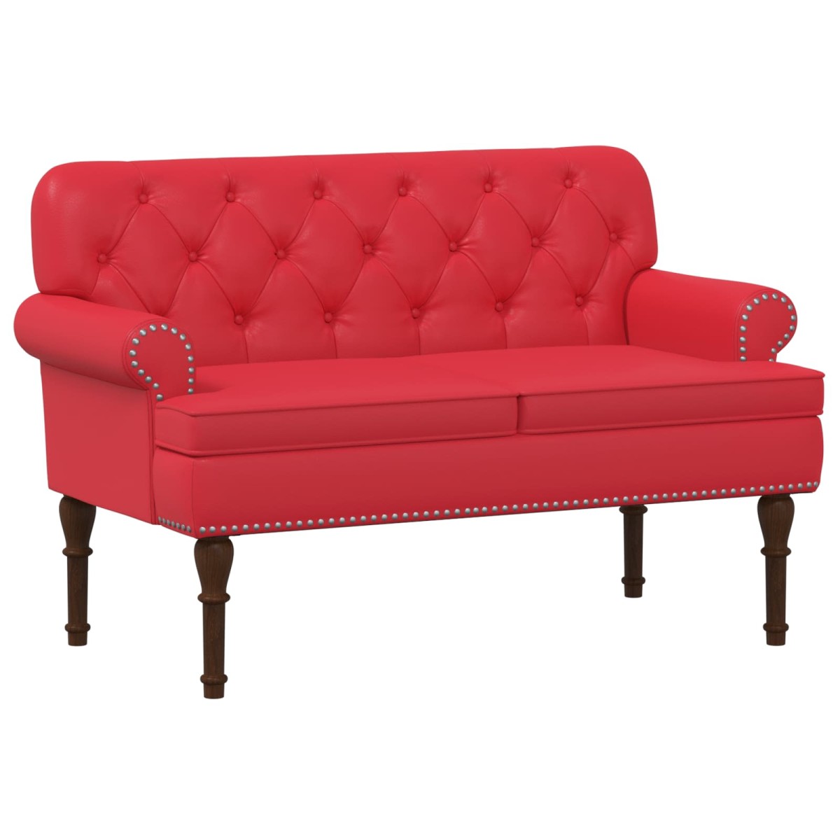 vidaXL Love seat με κουμπιά Κόκκινο 120 x 65 x 77 εκ Τεχνητό Δέρμα