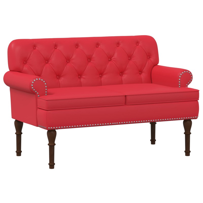 vidaXL Love seat με κουμπιά Κόκκινο 120 x 65 x 77 εκ Τεχνητό Δέρμα