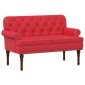 vidaXL Love seat με κουμπιά Κόκκινο 120 x 65 x 77 εκ Τεχνητό Δέρμα