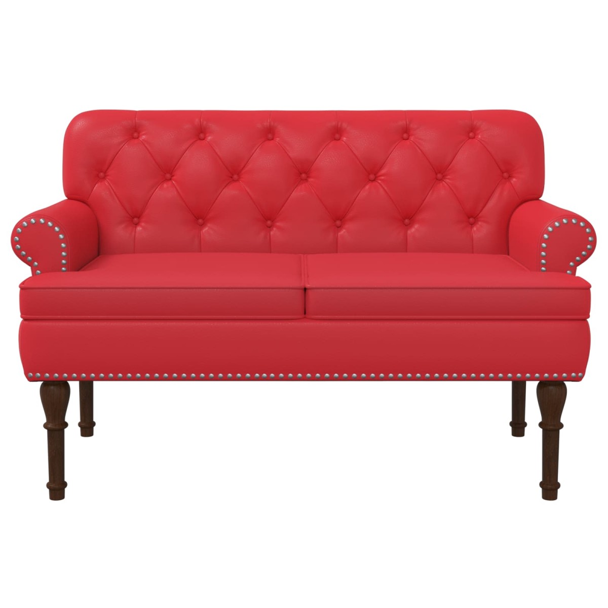 vidaXL Love seat με κουμπιά Κόκκινο 120 x 65 x 77 εκ Τεχνητό Δέρμα