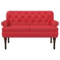 vidaXL Love seat με κουμπιά Κόκκινο 120 x 65 x 77 εκ Τεχνητό Δέρμα