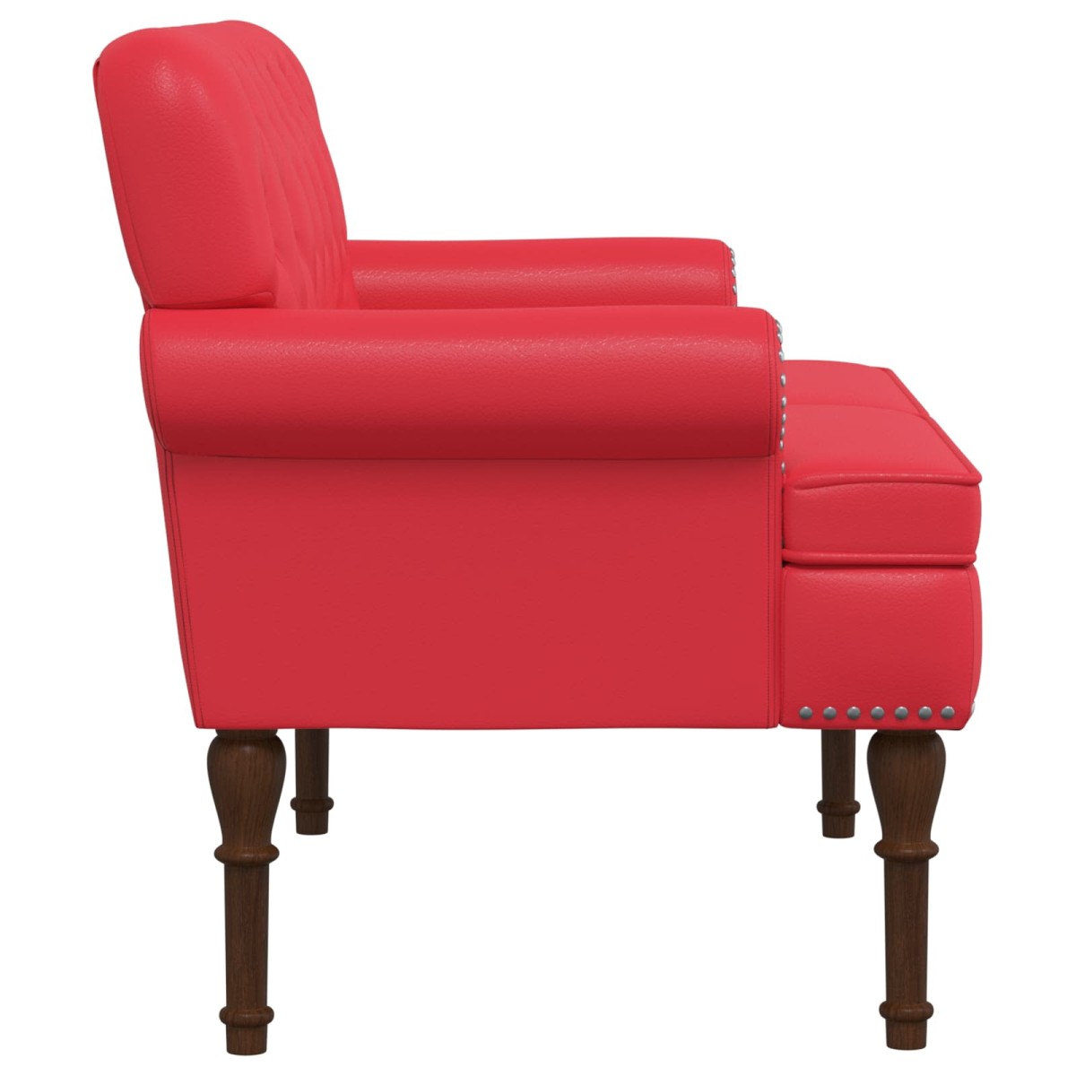 vidaXL Love seat με κουμπιά Κόκκινο 120 x 65 x 77 εκ Τεχνητό Δέρμα