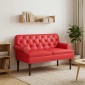 vidaXL Love seat με κουμπιά Κόκκινο 120 x 65 x 77 εκ Τεχνητό Δέρμα