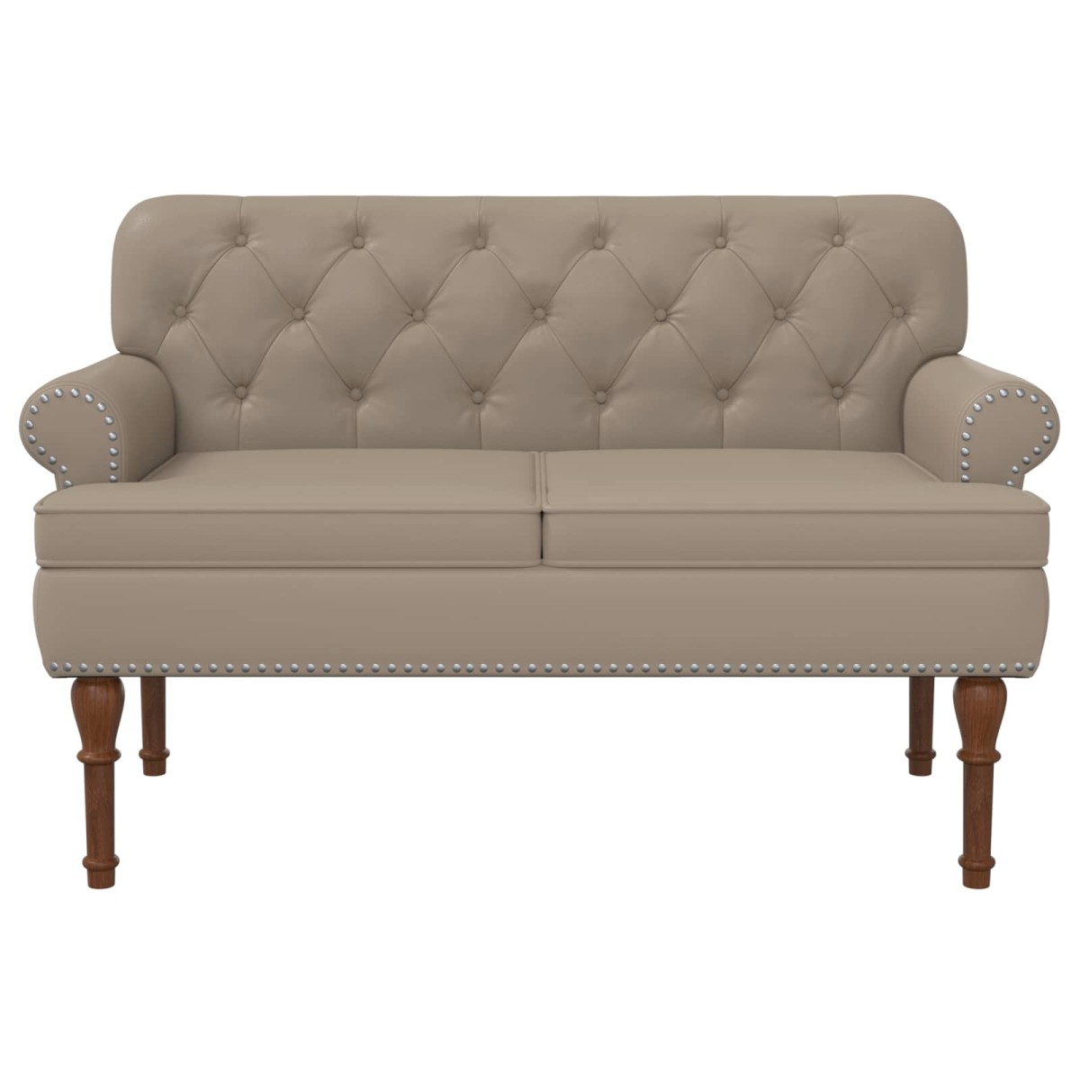 vidaXL Love seat με κουμπιά Καπουτσίνο 120 x 65 x 77 εκ Τεχνητό Δέρμα