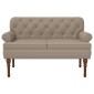 vidaXL Love seat με κουμπιά Καπουτσίνο 120 x 65 x 77 εκ Τεχνητό Δέρμα
