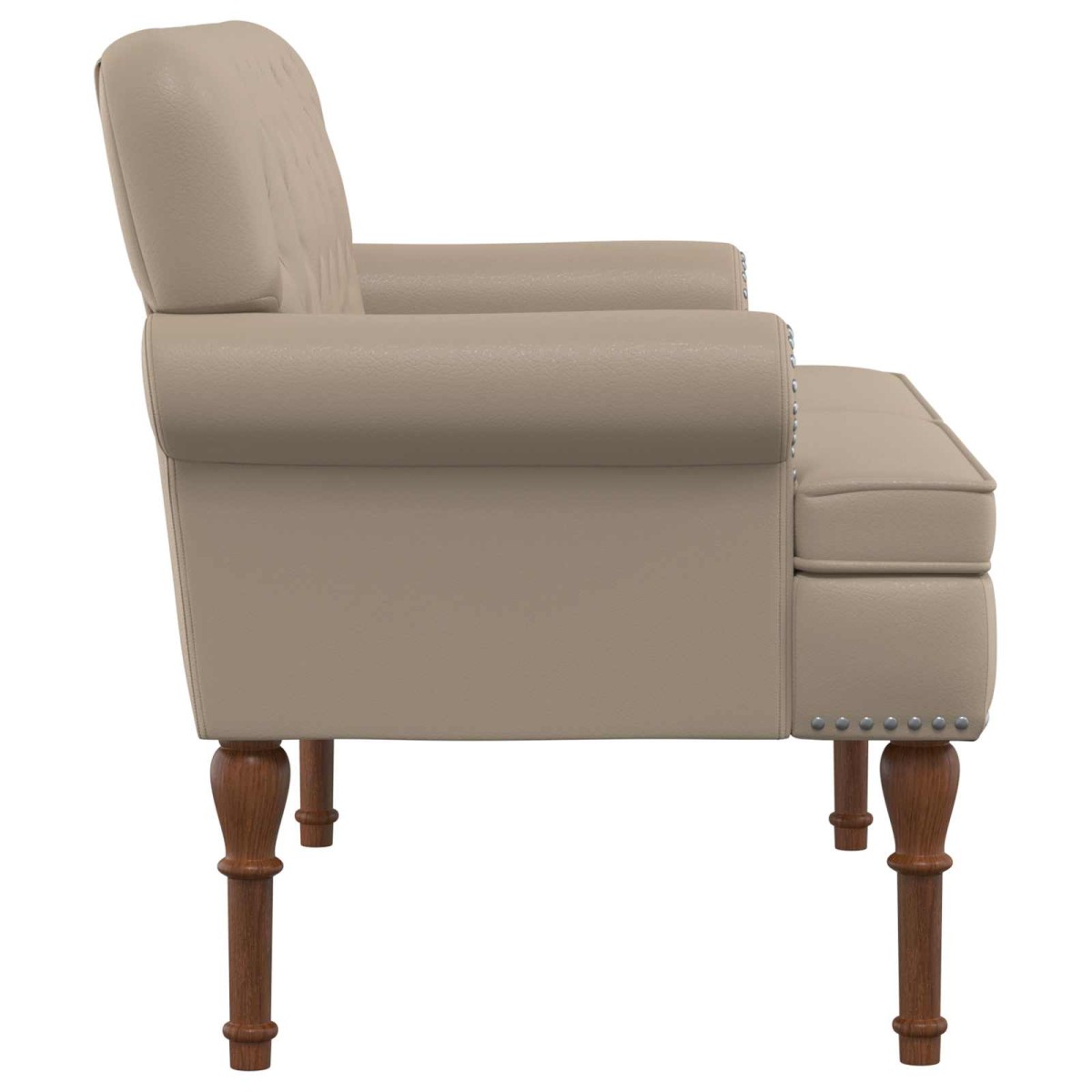 vidaXL Love seat με κουμπιά Καπουτσίνο 120 x 65 x 77 εκ Τεχνητό Δέρμα
