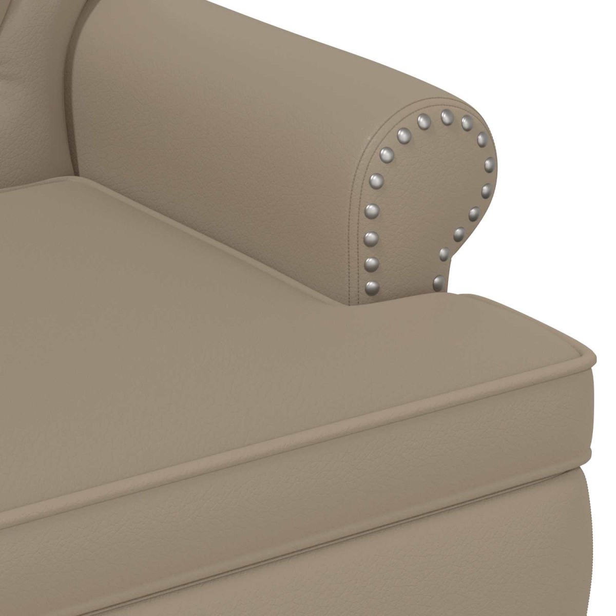 vidaXL Love seat με κουμπιά Καπουτσίνο 120 x 65 x 77 εκ Τεχνητό Δέρμα