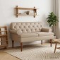 vidaXL Love seat με κουμπιά Καπουτσίνο 120 x 65 x 77 εκ Τεχνητό Δέρμα