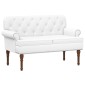 vidaXL Love seat με κουμπιά Λευκό 120 x 65 x 77 εκ Τεχνητό Δέρμα