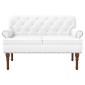 vidaXL Love seat με κουμπιά Λευκό 120 x 65 x 77 εκ Τεχνητό Δέρμα