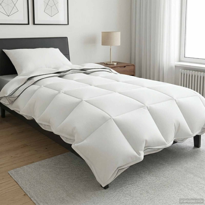vidaXL Πάπλωμα 140 x 220 cm 100% Βαμβάκι Λευκό