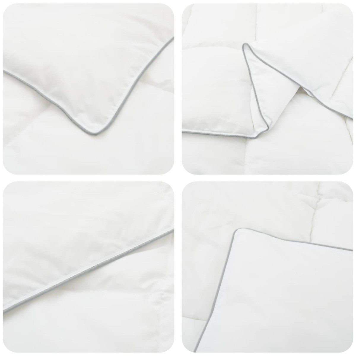 vidaXL Χειμερινό Παπλωματοθήκη Λευκό 155 x 220 cm Μπαμπού