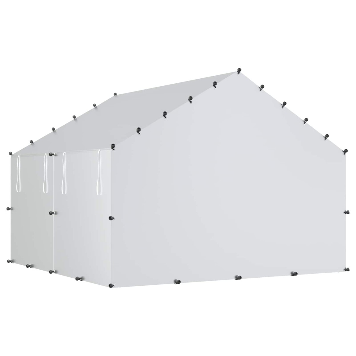 vidaXL Κοτέτσι με Οροφή Ασημί 200 x 200 x 150 cm Γαλβανισμένος Χάλυβας