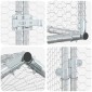 vidaXL Κοτέτσι με Οροφή Ασημί 200 x 200 x 150 cm Γαλβανισμένος Χάλυβας