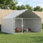 vidaXL Κοτέτσι με Οροφή Ασημί 200 x 200 x 150 cm Γαλβανισμένος Χάλυβας
