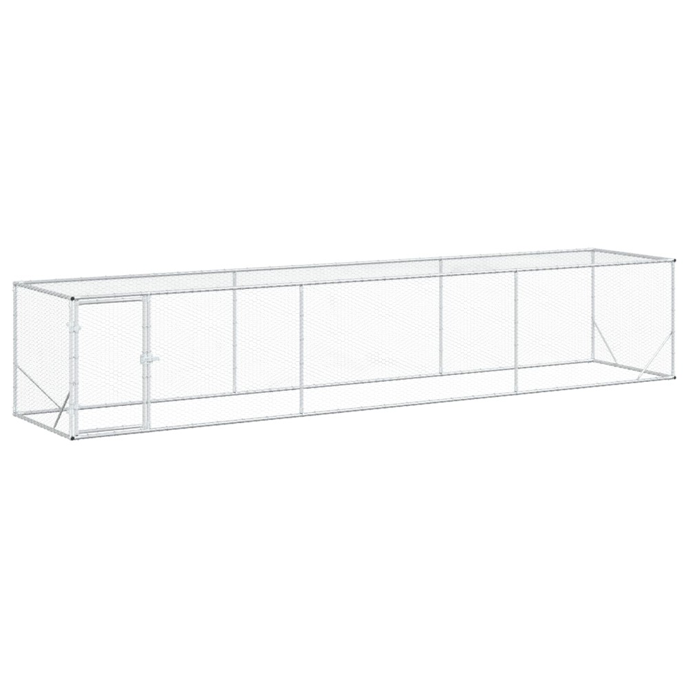 vidaXL Κουτί Κοτόπουλου Ασημί 500 x 100 x 100 cm Γαλβανισμένος Χάλυβας