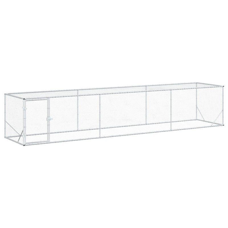 vidaXL Κουτί Κοτόπουλου Ασημί 500 x 100 x 100 cm Γαλβανισμένος Χάλυβας