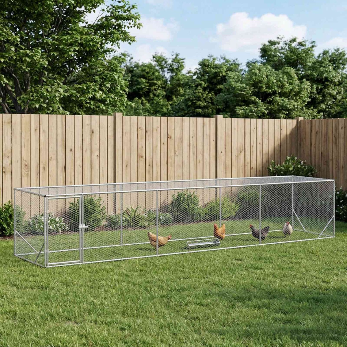 vidaXL Κουτί Κοτόπουλου Ασημί 500 x 100 x 100 cm Γαλβανισμένος Χάλυβας