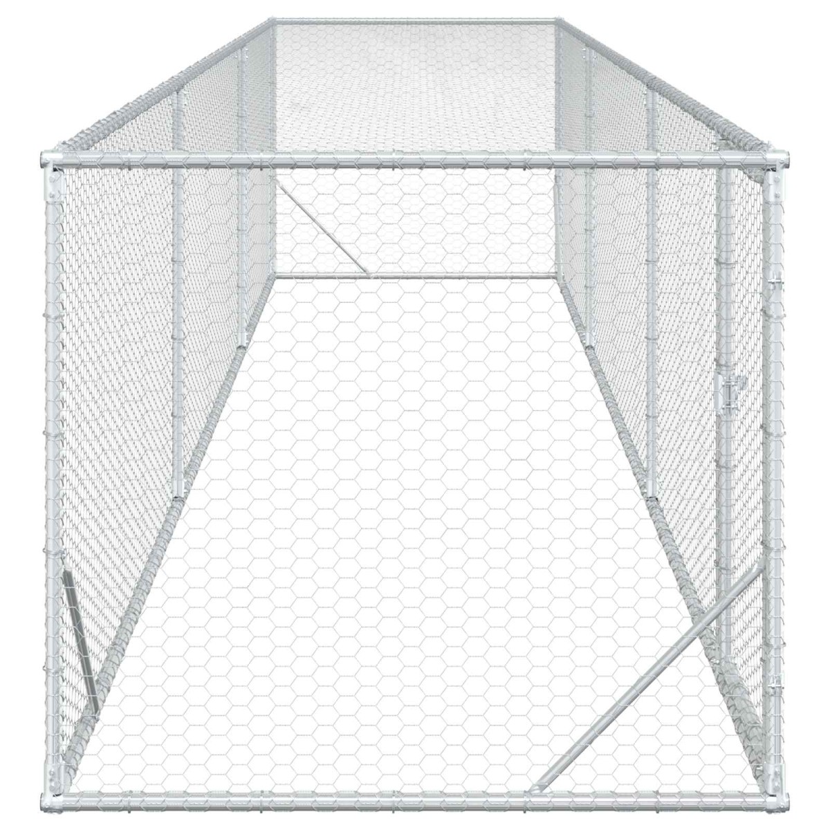 vidaXL Κουτί Κοτόπουλου Ασημί 500 x 100 x 100 cm Γαλβανισμένος Χάλυβας