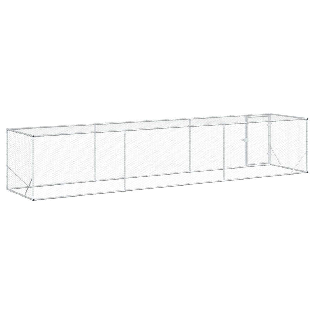 vidaXL Κουτί Κοτόπουλου Ασημί 500 x 100 x 100 cm Γαλβανισμένος Χάλυβας