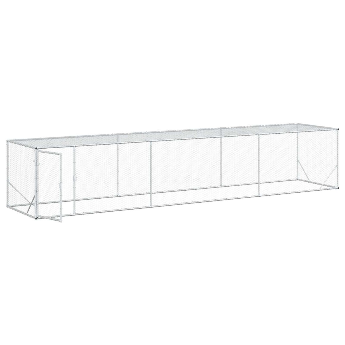 vidaXL Κουτί Κοτόπουλου Ασημί 500 x 100 x 100 cm Γαλβανισμένος Χάλυβας