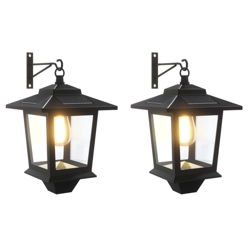 vidaXL Φωτιστικό Τοίχου with LED Bulb 2 τμχ. Μαύρο 19 x 14 x 25 εκ