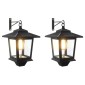 vidaXL Φωτιστικό Τοίχου with LED Bulb 2 τμχ. Μαύρο 19 x 14 x 25 εκ