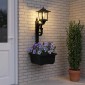 vidaXL Φωτιστικό δρόμου με γλάστρα Μαύρο 29 x 28 x 74 εκ ABS και PP