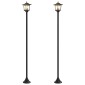 vidaXL Σετ Στύλων Λαμπτήρα with LED Bulb 2 τμχ. Μαύρο 16 x 16 x 156 εκ