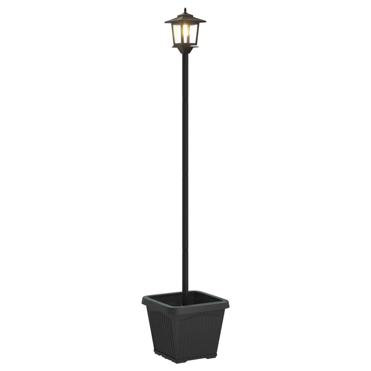 vidaXL Φωτιστικό Στήλης με Γλάστρα Μαύρο 32 x 32 x 158 εκ.