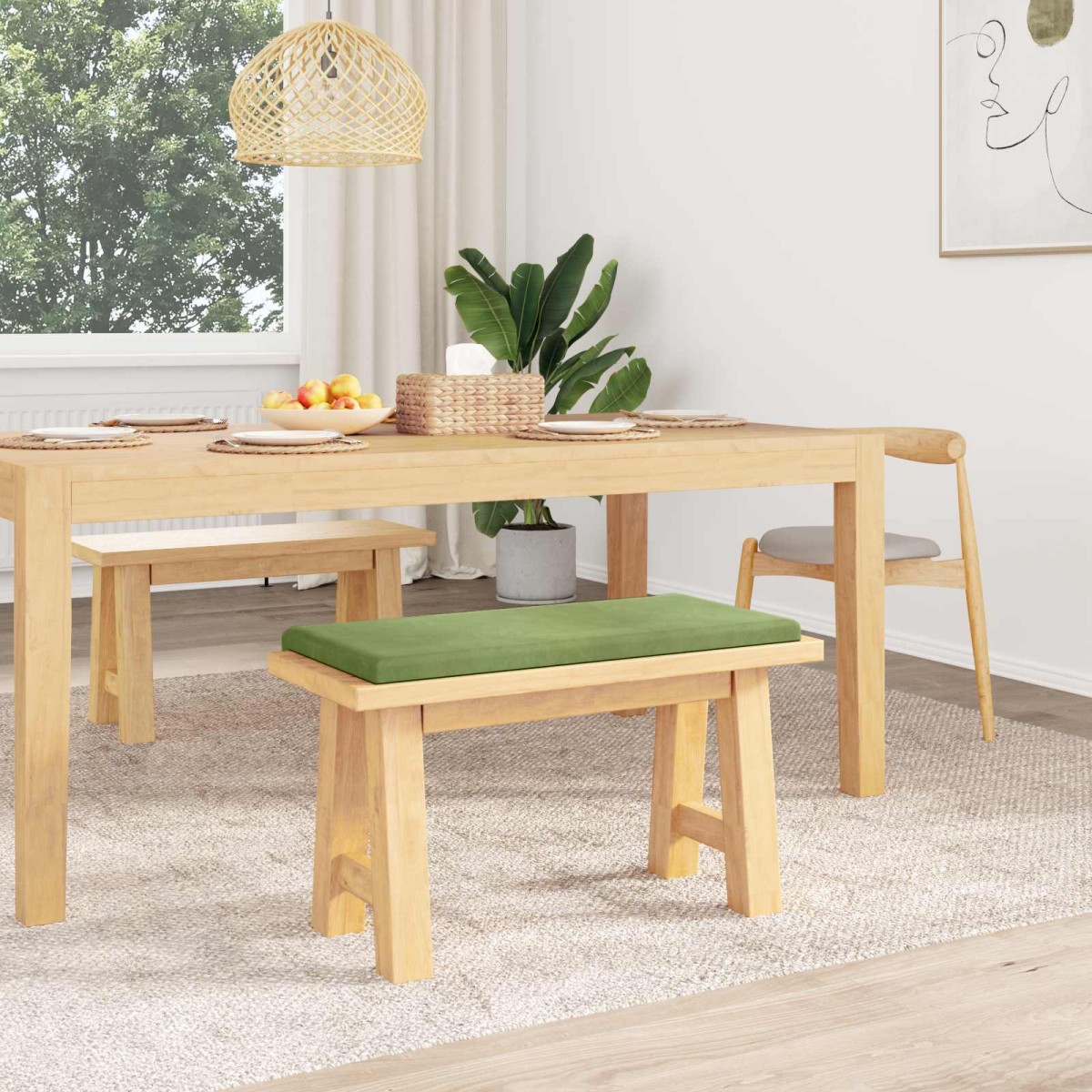 vidaXL Μαξιλάρι πάγκου Βελούδο Ανοιχτό Πράσινο Βάθος 35 εκ.