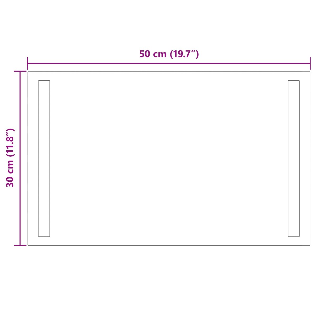 vidaXL Καθρέφτης μπάνιου LED Διαφανές 50 x 30 cm σκληρυμένο γυαλί