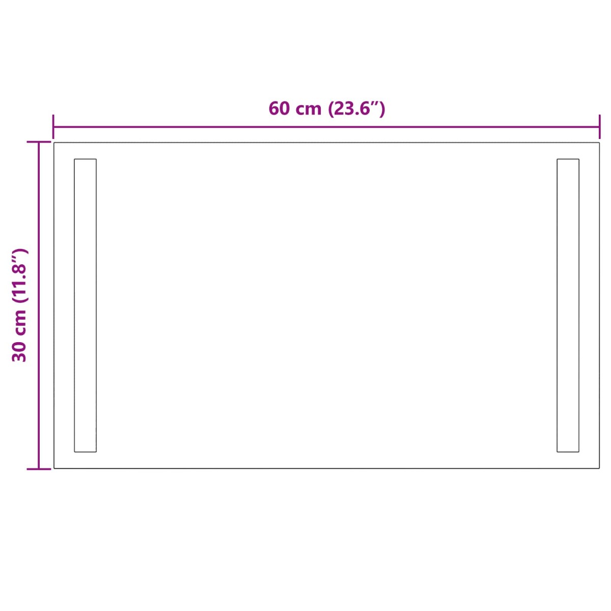vidaXL Καθρέφτης μπάνιου LED Διαφανές 60 x 30 cm σκληρυμένο γυαλί