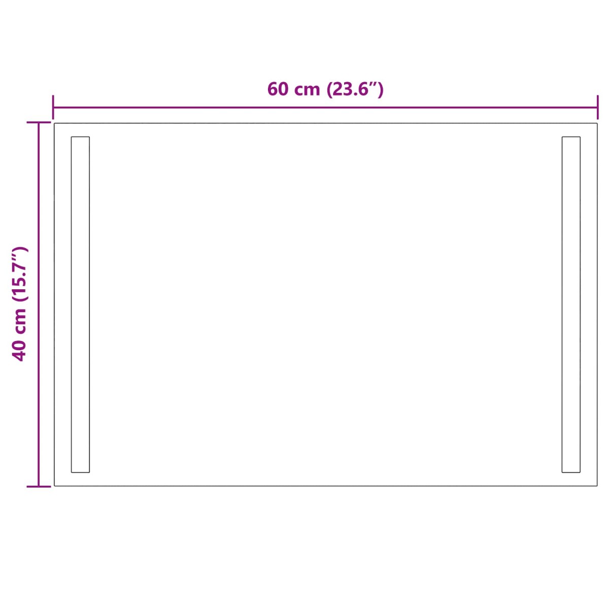 vidaXL Καθρέφτης μπάνιου LED Διαφανές 60 x 40 cm σκληρυμένο γυαλί