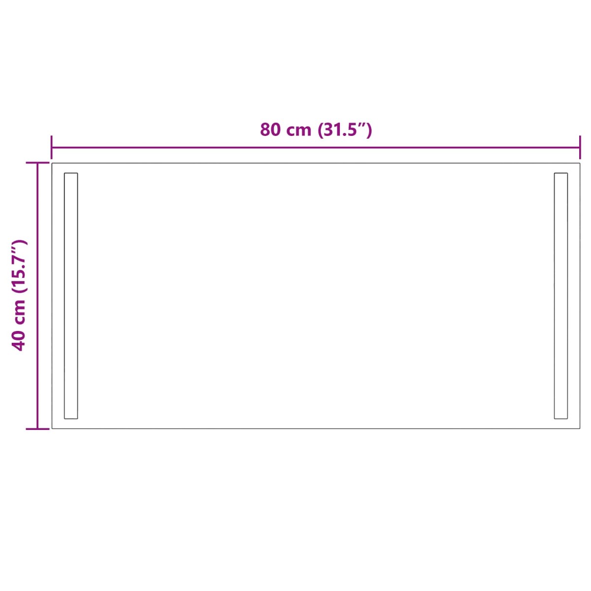 vidaXL Καθρέφτης μπάνιου LED Διαφανές 80 x 40 cm σκληρυμένο γυαλί