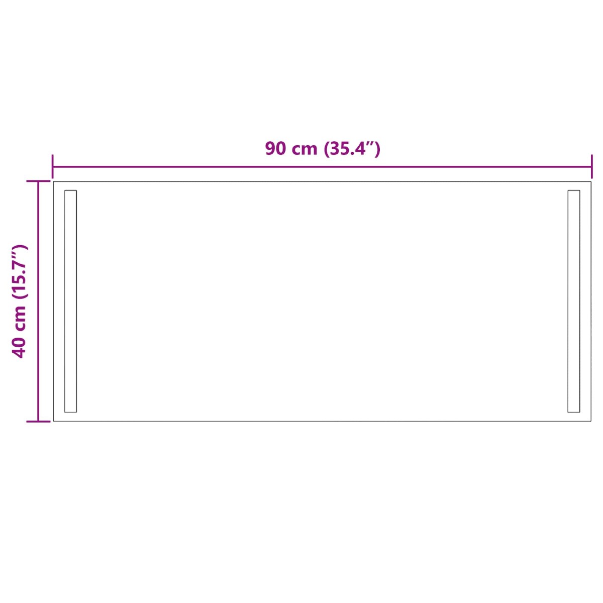 vidaXL Καθρέφτης μπάνιου LED Διαφανές 90 x 40 cm σκληρυμένο γυαλί
