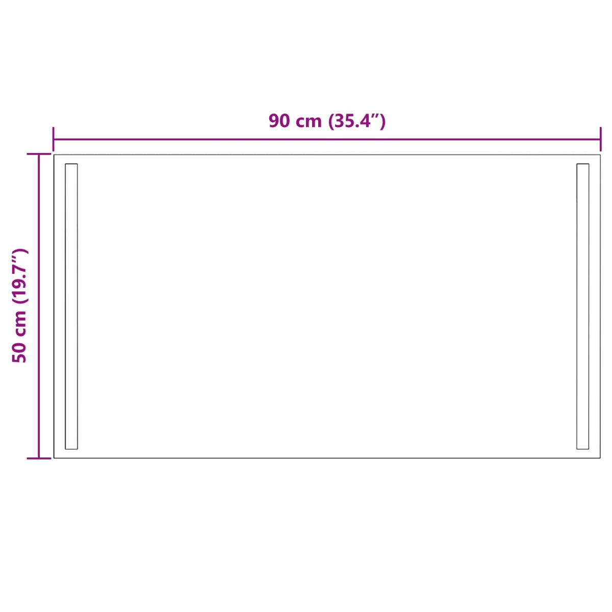 vidaXL Καθρέφτης μπάνιου LED Διαφανές 90 x 50 cm σκληρυμένο γυαλί