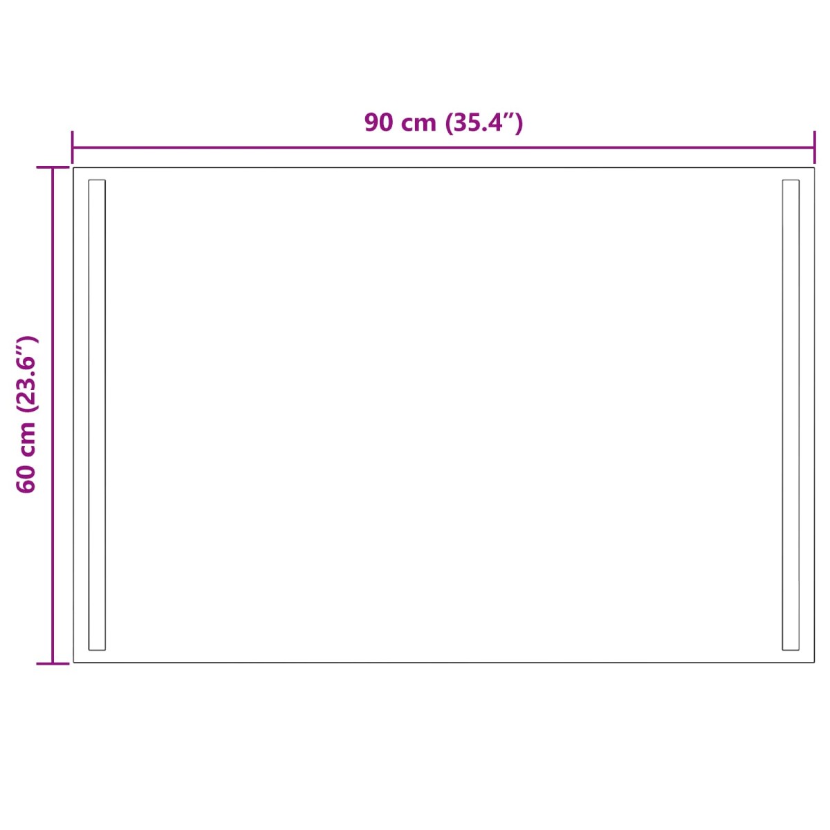 vidaXL Καθρέφτης μπάνιου LED Διαφανές 90 x 60 cm σκληρυμένο γυαλί