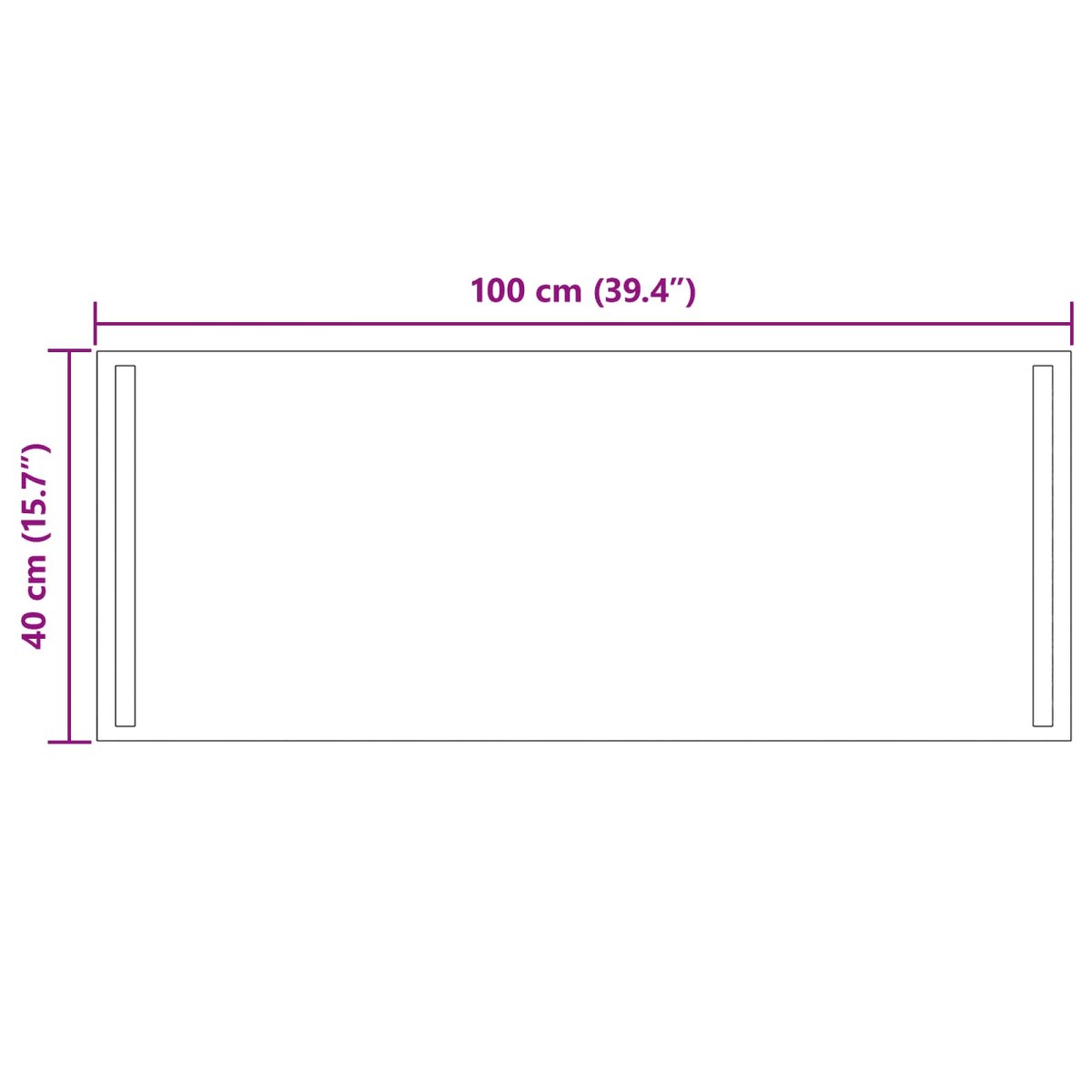 vidaXL Καθρέφτης μπάνιου LED Διαφανές 100 x 40 cm σκληρυμένο γυαλί